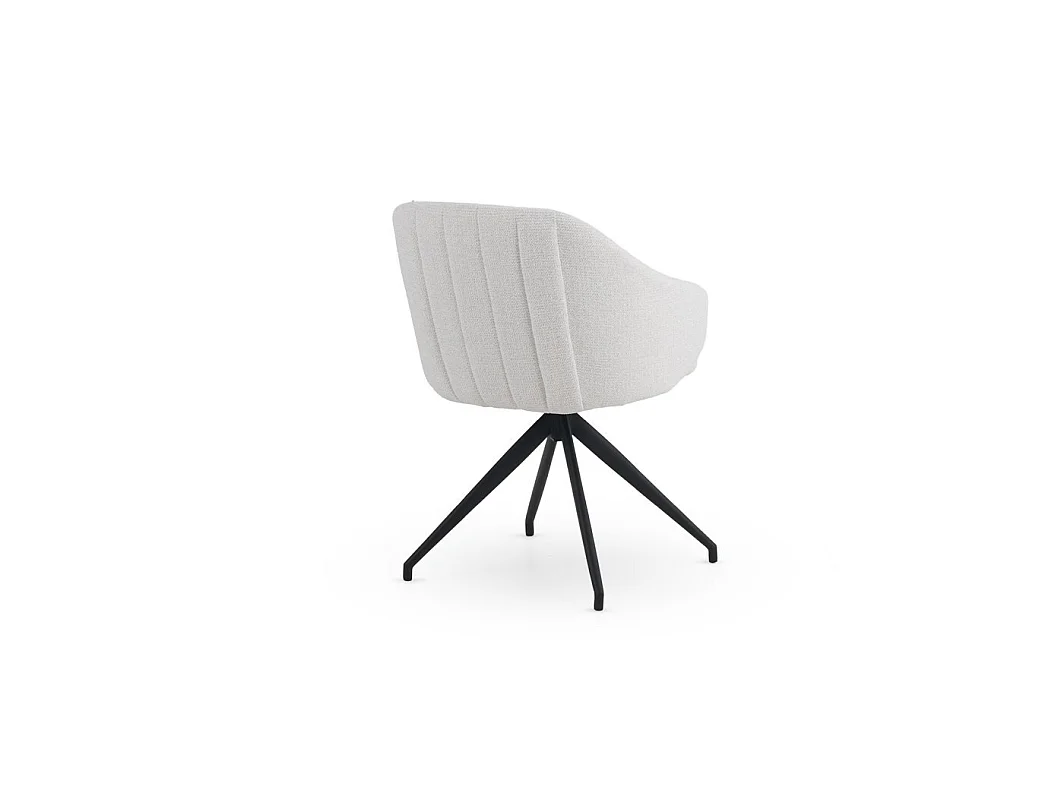 Set van 4 draaifauteuils gestoffeerd met crèmekleurige chenille