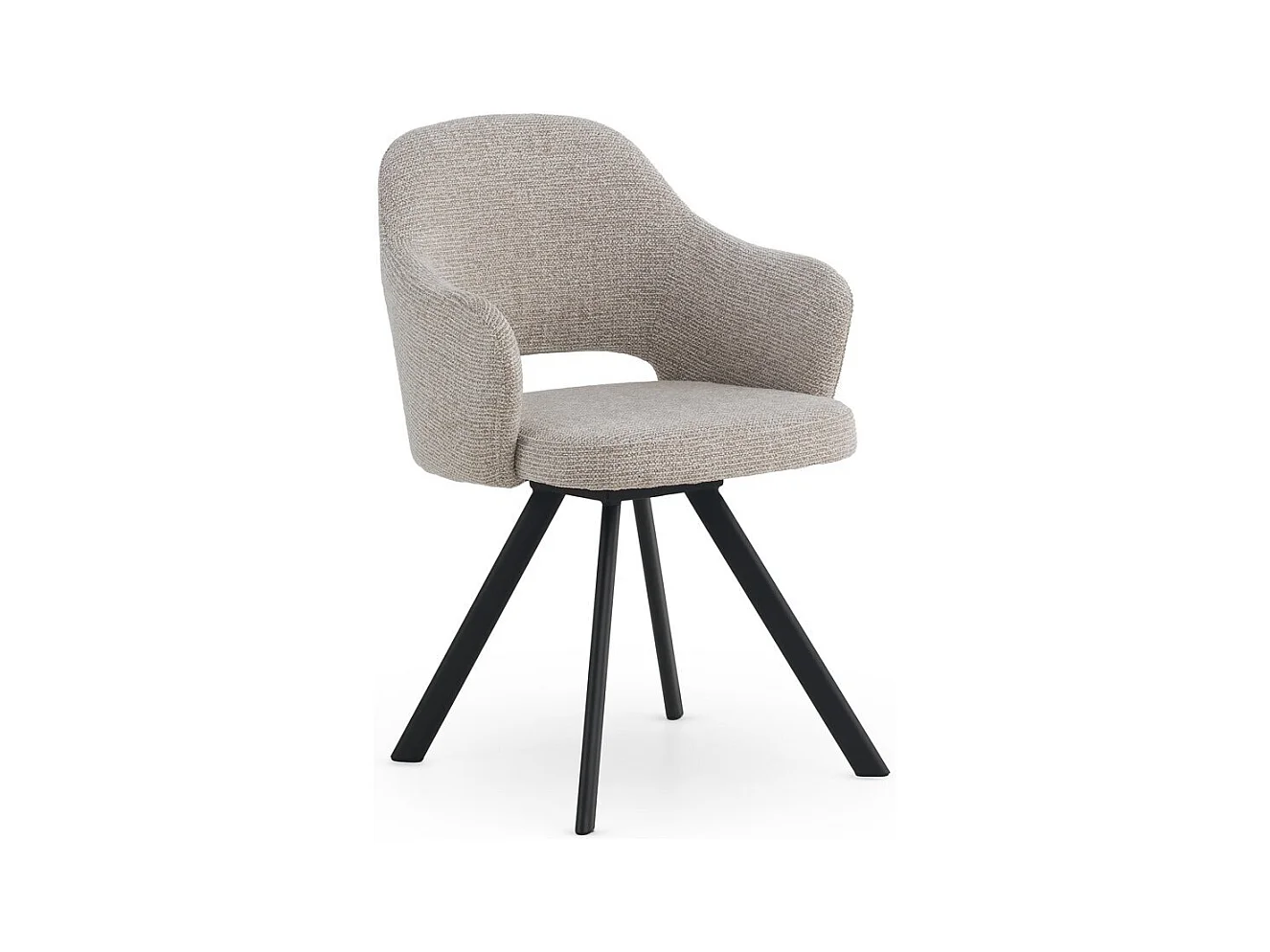 Set di 4 poltrone rivestite in ciniglia color beige