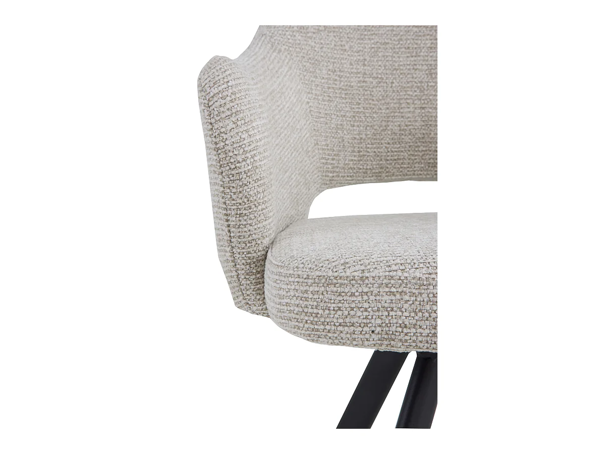 Set di 4 poltrone rivestite in ciniglia color beige