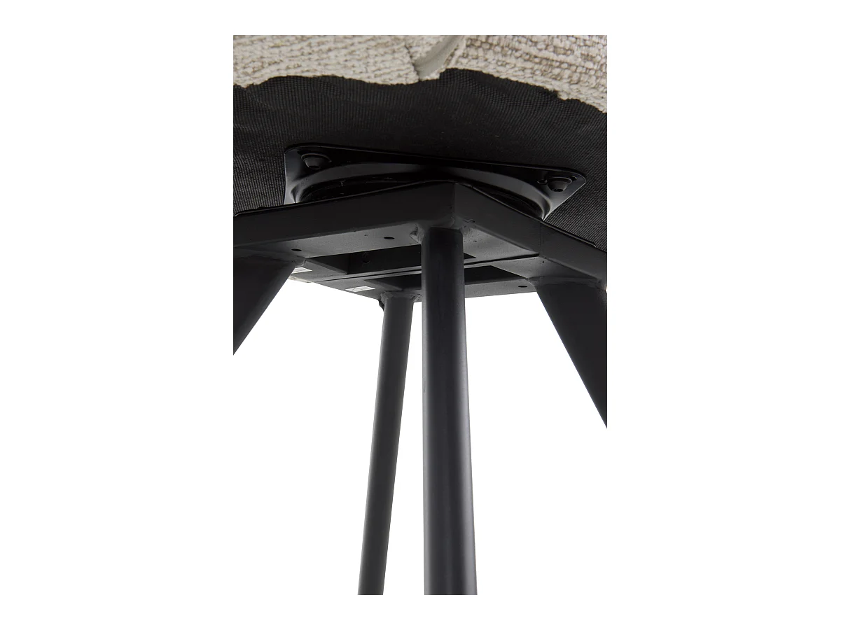 Set di 4 poltrone rivestite in ciniglia color beige