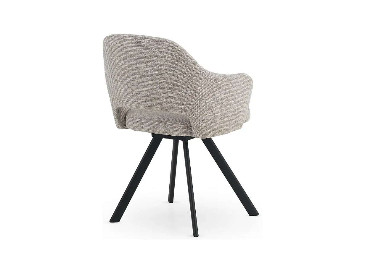 Set di 4 poltrone rivestite in ciniglia color beige