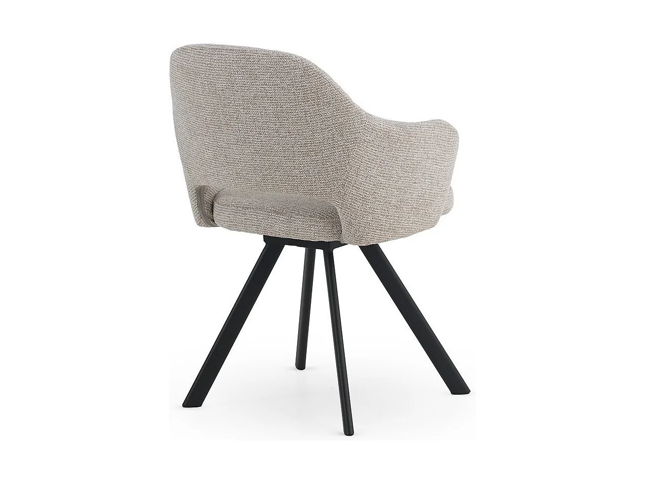 Set di 4 poltrone rivestite in ciniglia color beige