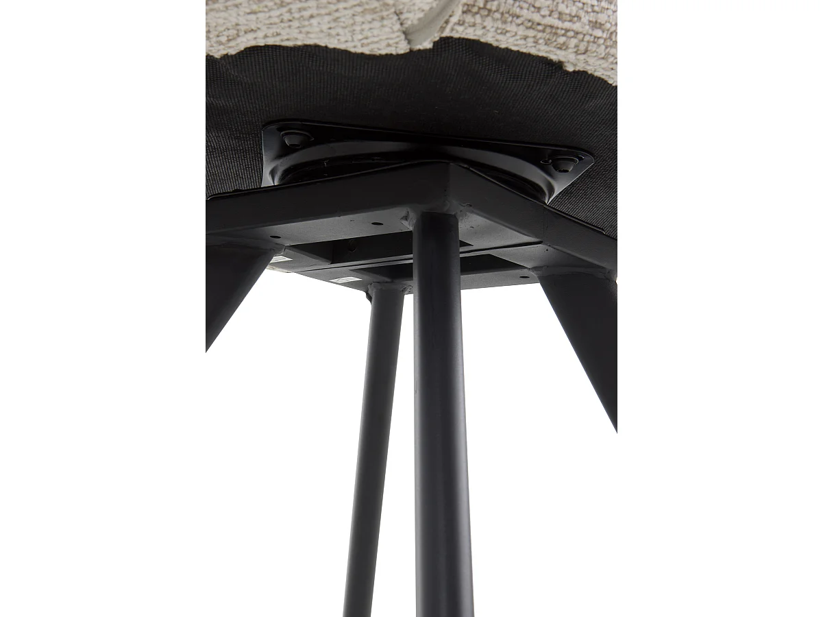 Set di 4 poltrone rivestite in ciniglia color beige