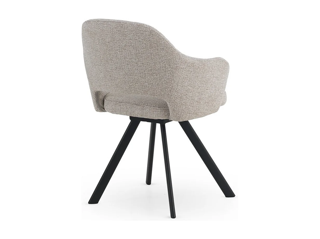 Set di 4 poltrone rivestite in ciniglia color beige