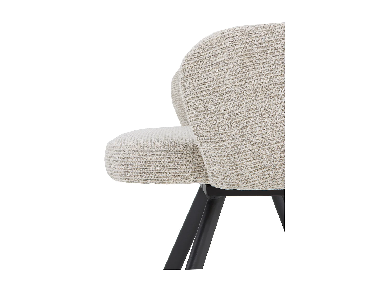 Set di 4 poltrone rivestite in ciniglia color beige