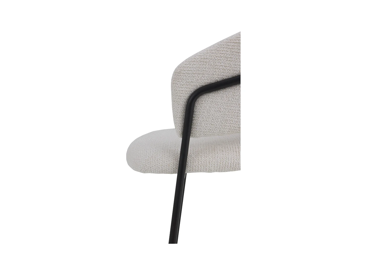 4er-Set Sessel mit cremefarbenem Chenille-Bezug