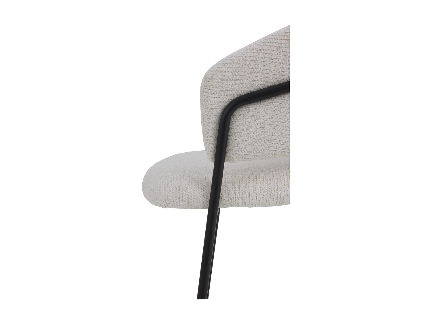 Pack de 4 sillones tapizados en chenilla color crema