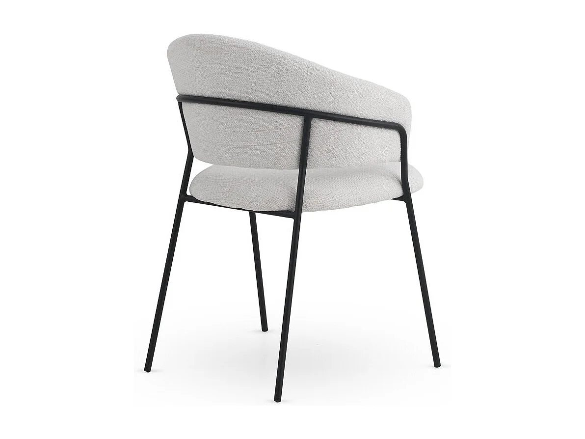 Pack de 4 sillones tapizados en chenilla color crema