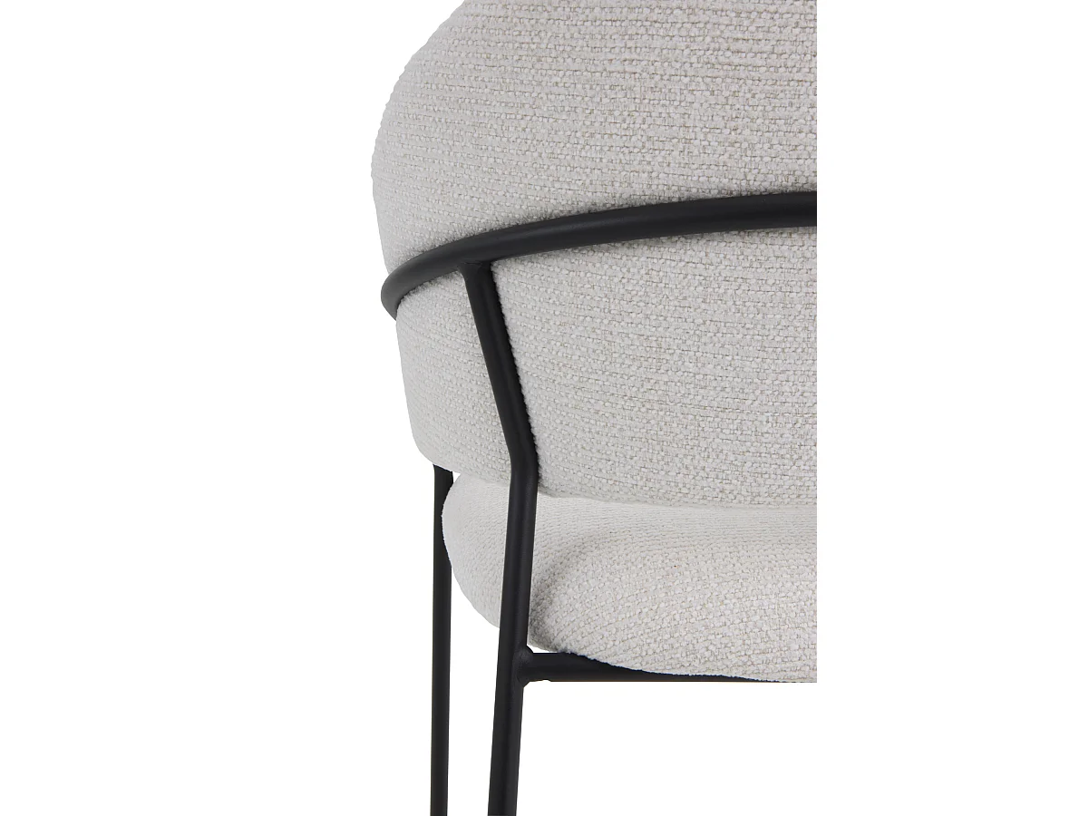 Pack de 4 sillones tapizados en chenilla color crema