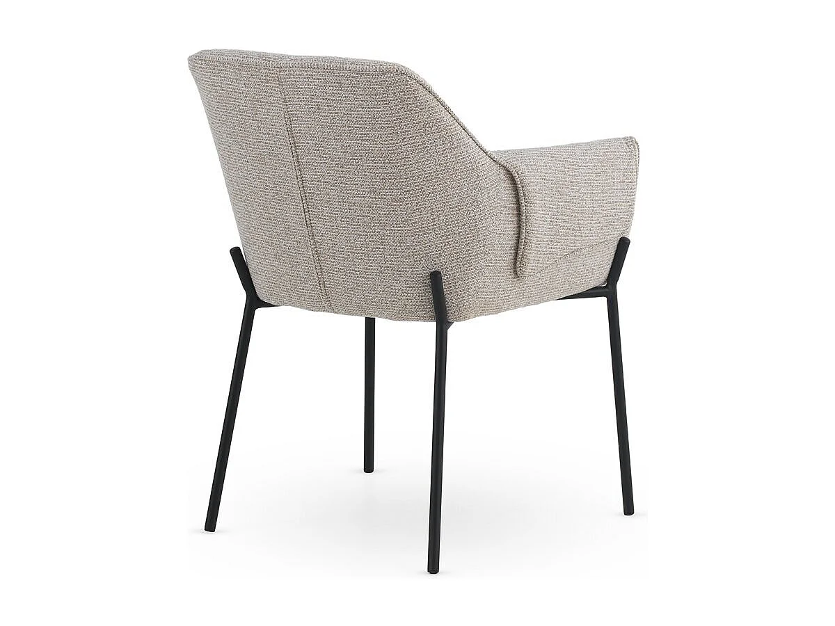 Lot de 4 fauteuils tapissés en chenille  beige