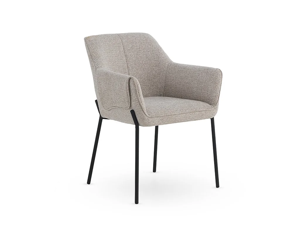 Pack de 4 sillones tapizados en chenilla color beige