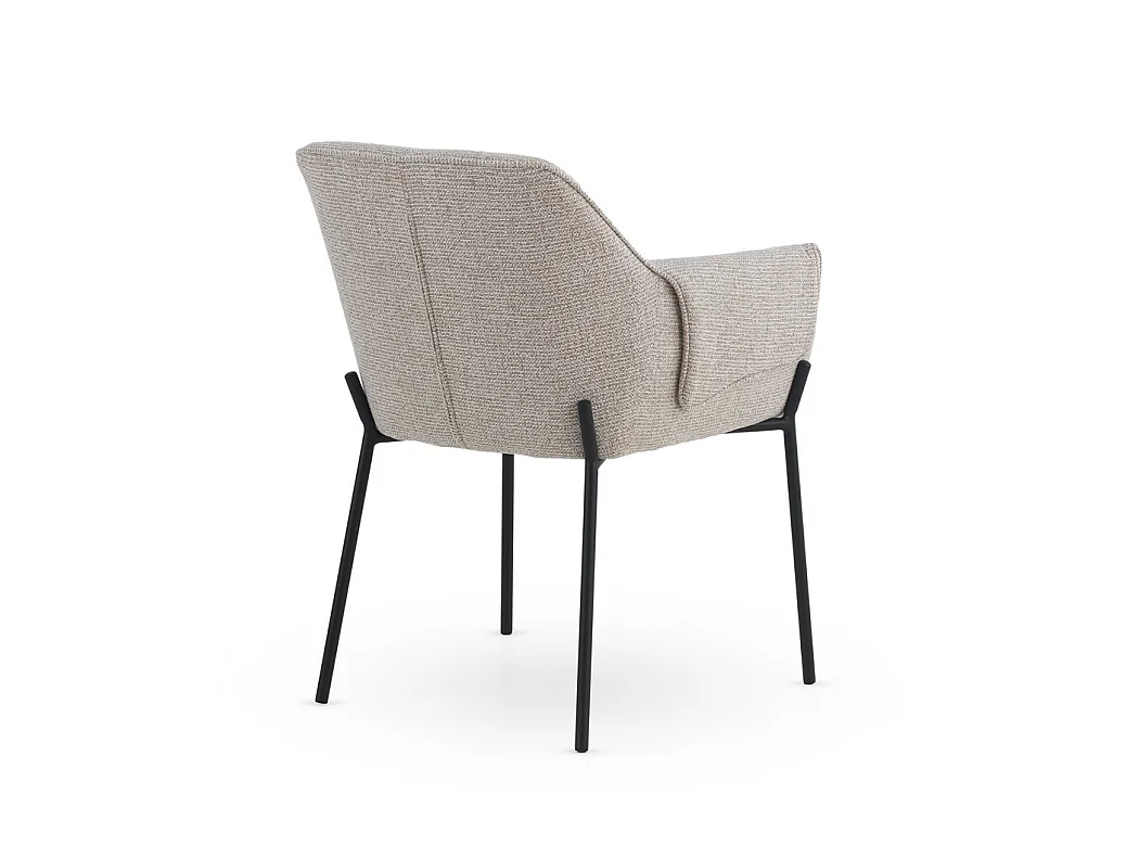 Pack de 4 sillones tapizados en chenilla color beige