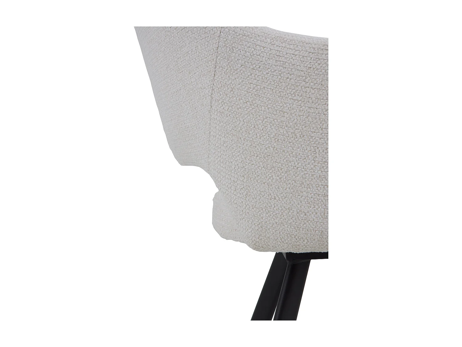 4er-Set Sessel mit cremefarbenem Chenille-Bezug
