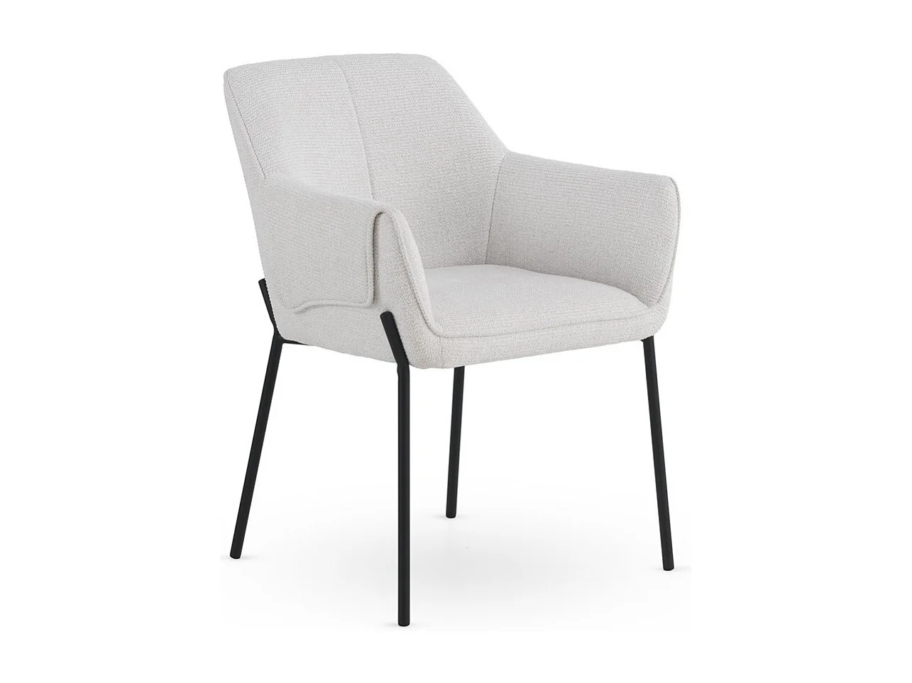 Pack de 4 sillones tapizados en chenilla color crema