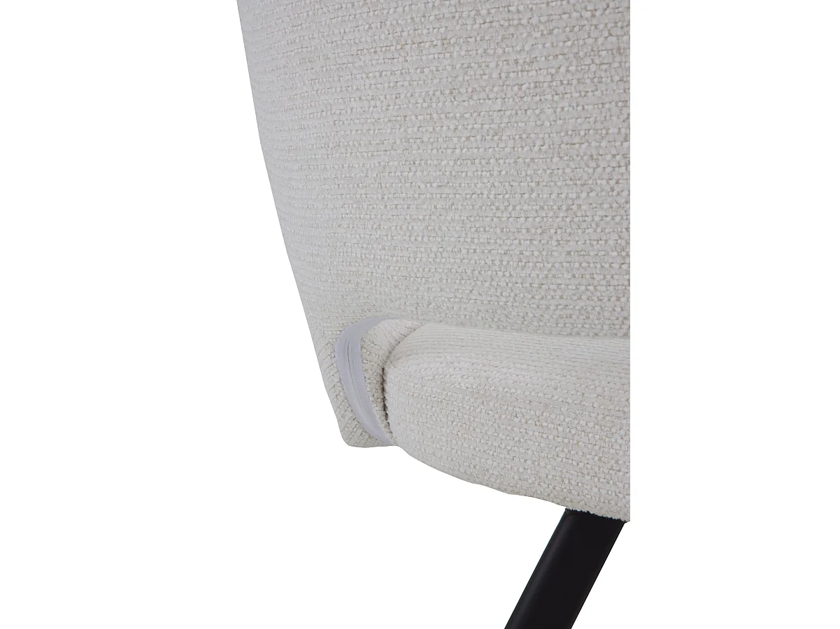 Pack de 4 sillones tapizados en chenilla color crema