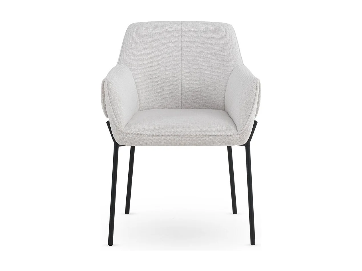 Pack de 4 sillones tapizados en chenilla color crema