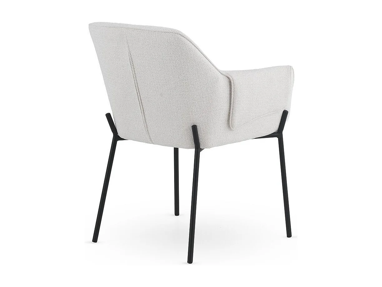 Pack de 4 sillones tapizados en chenilla color crema