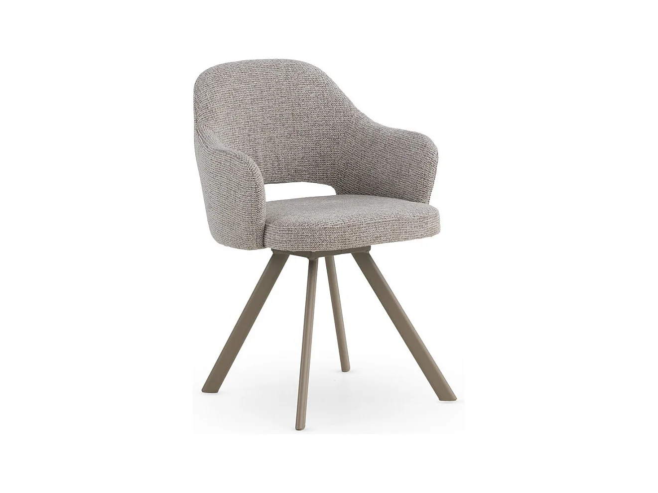 Set di 4 poltrone rivestite in ciniglia color marrone