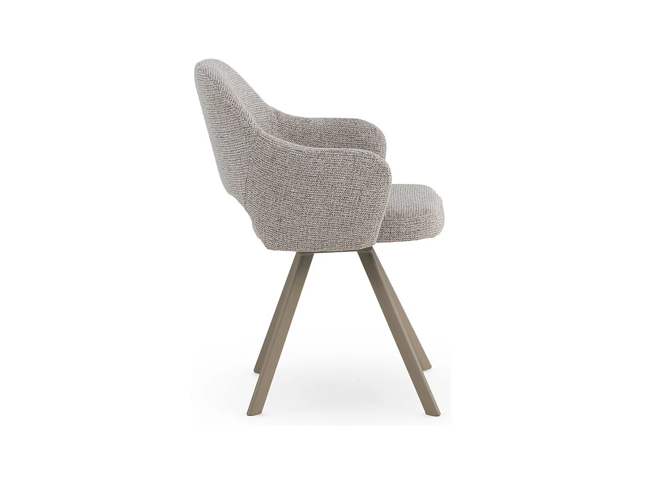 Set di 4 poltrone rivestite in ciniglia color marrone