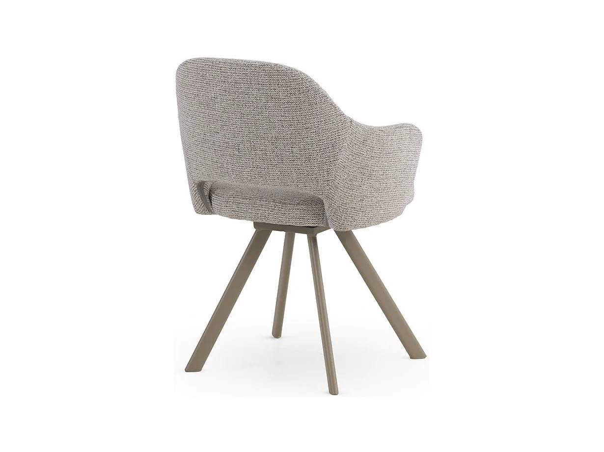 Set di 4 poltrone rivestite in ciniglia color marrone