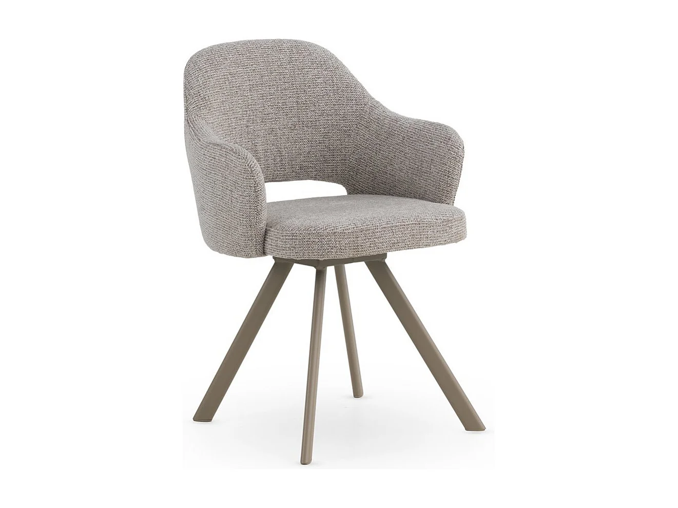 Set di 4 poltrone rivestite in ciniglia color marrone