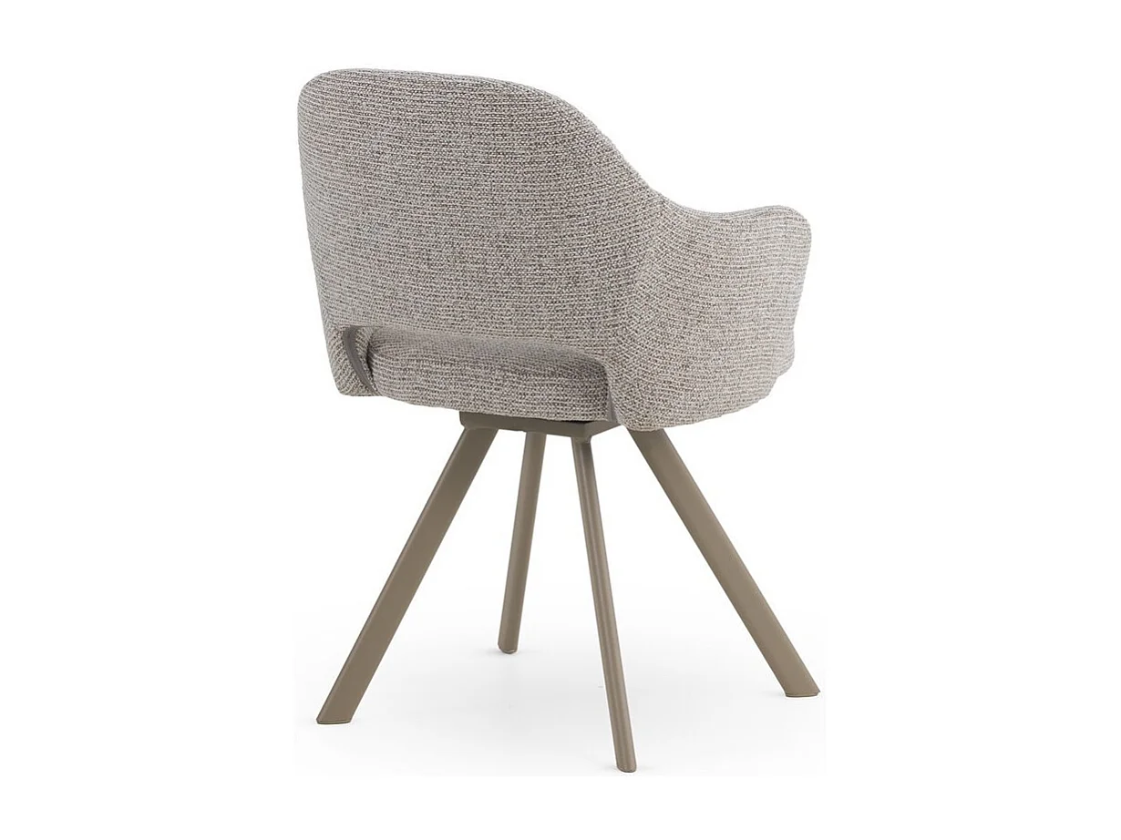 Set di 4 poltrone rivestite in ciniglia color marrone