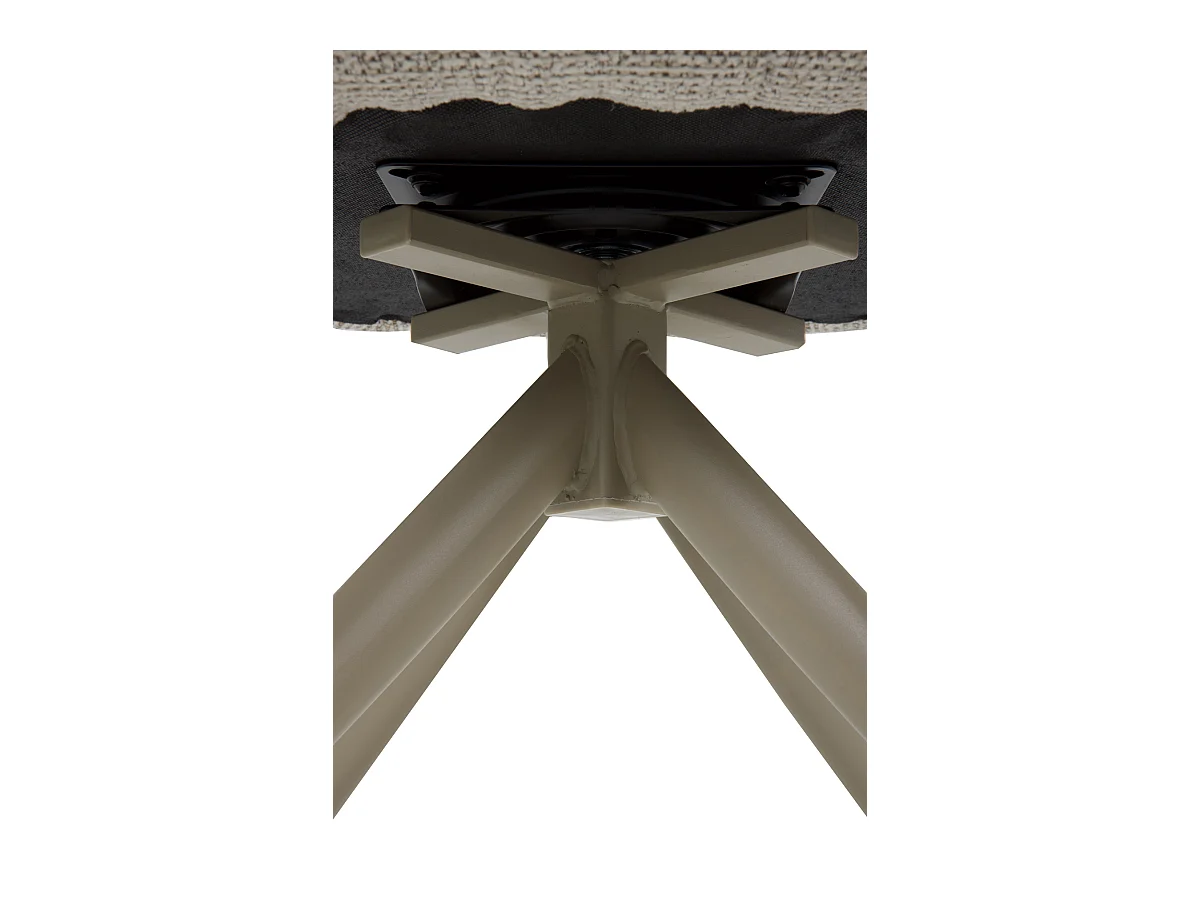 Set di 4 poltrone girevoli rivestite in ciniglia color beige