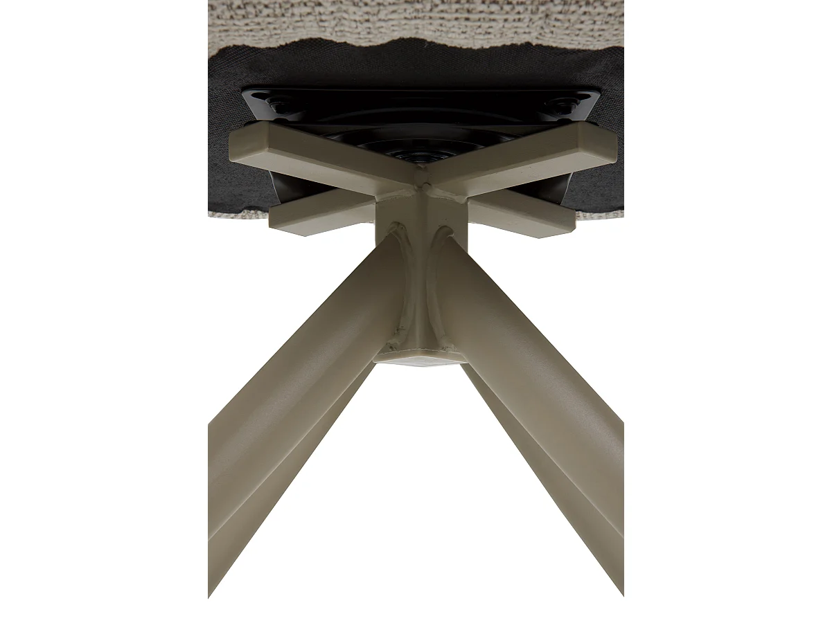 Set di 4 poltrone girevoli rivestite in ciniglia color beige