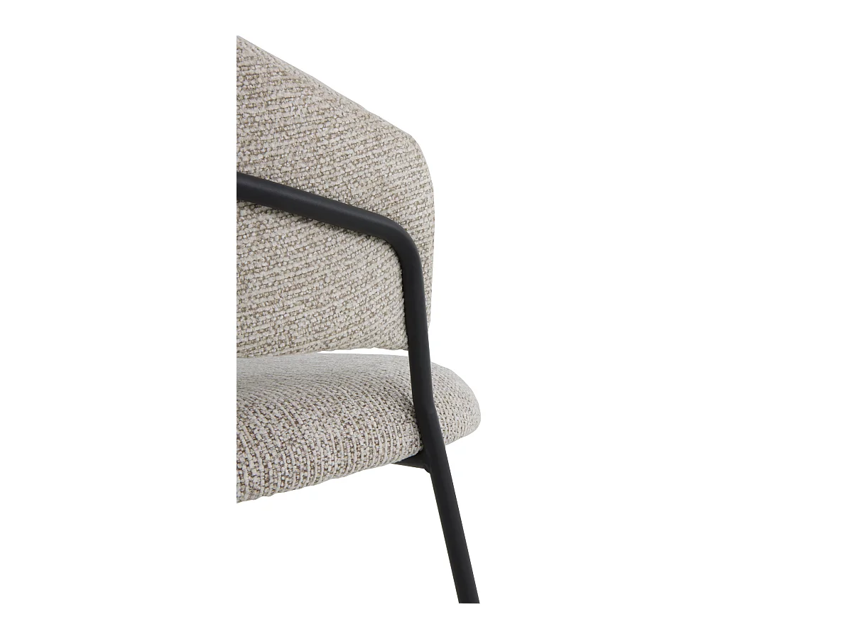 4er-Set Sessel mit beigem Chenille-Bezug