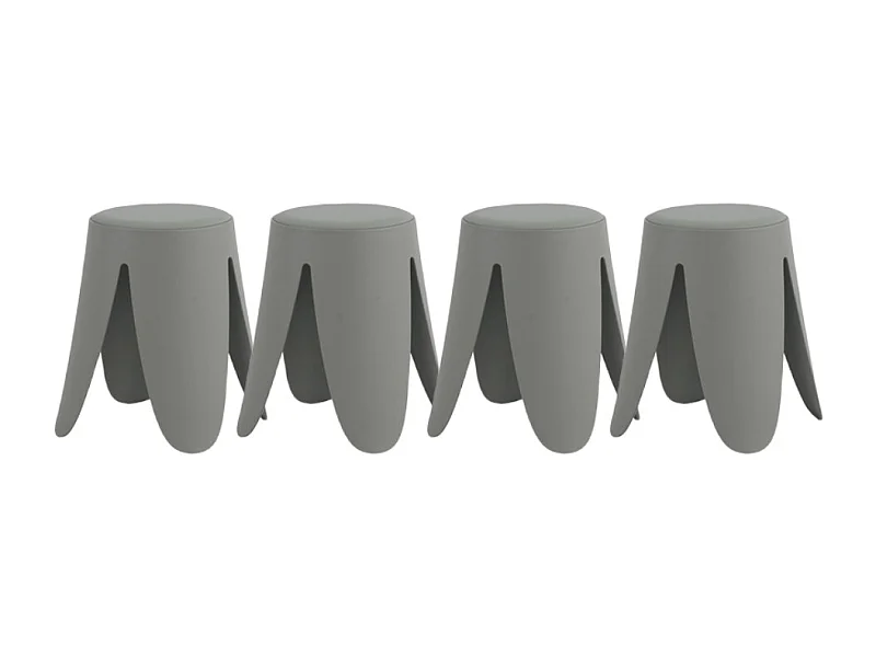 Lot de 4 tabourets bas en polypropylène