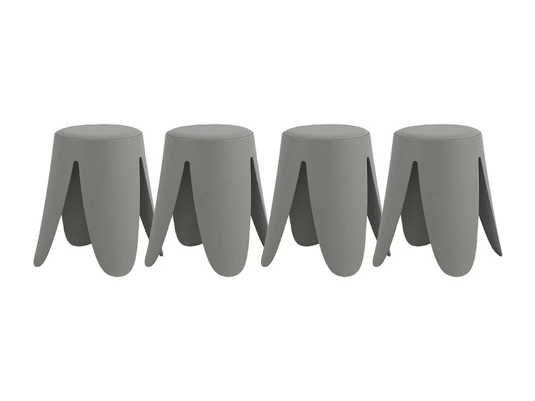 Pack 4 taburetes de polipropileno con asiento tapizado simil piel