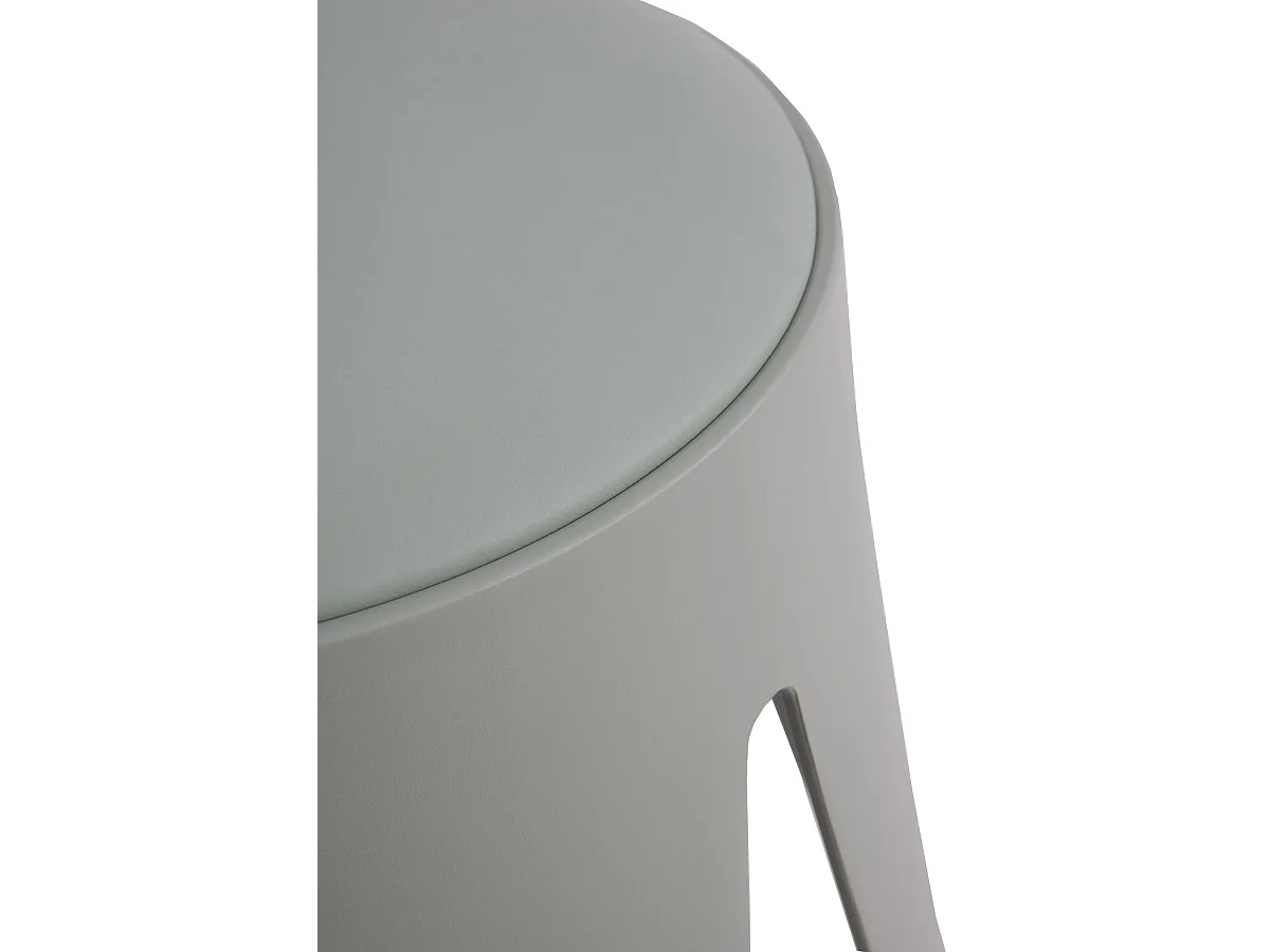 Pack 4 taburetes de polipropileno con asiento tapizado simil piel