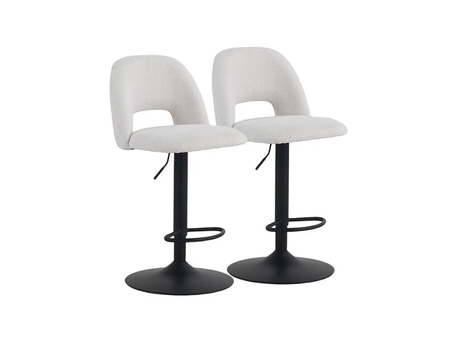 Pacote com 2  banquetas , estofadas em chenille creme