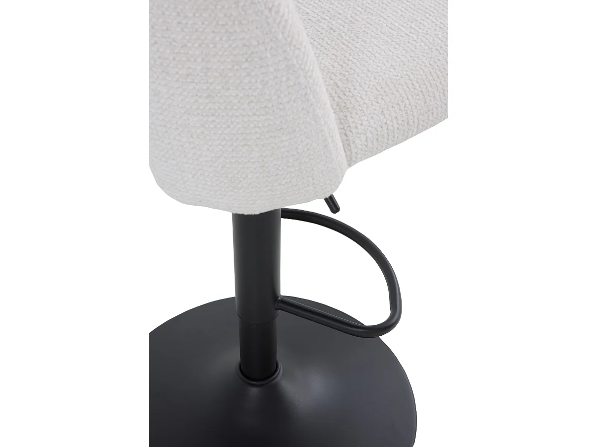 Lot de 2  tabourets, tapissés en chenille  crème