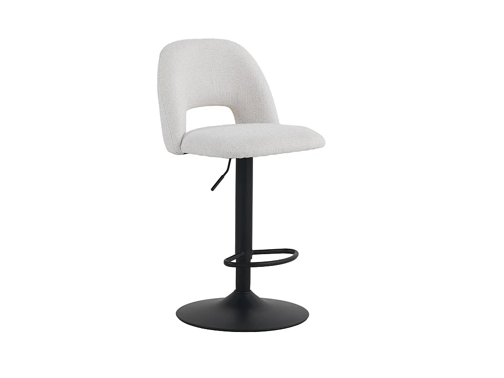 2er-Set Hocker mit cremefarbenem Chenille-Bezug