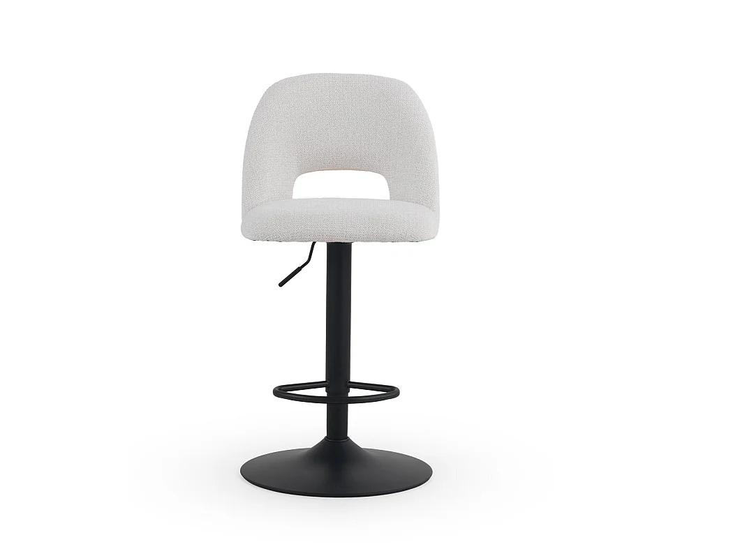 2er-Set Hocker mit cremefarbenem Chenille-Bezug