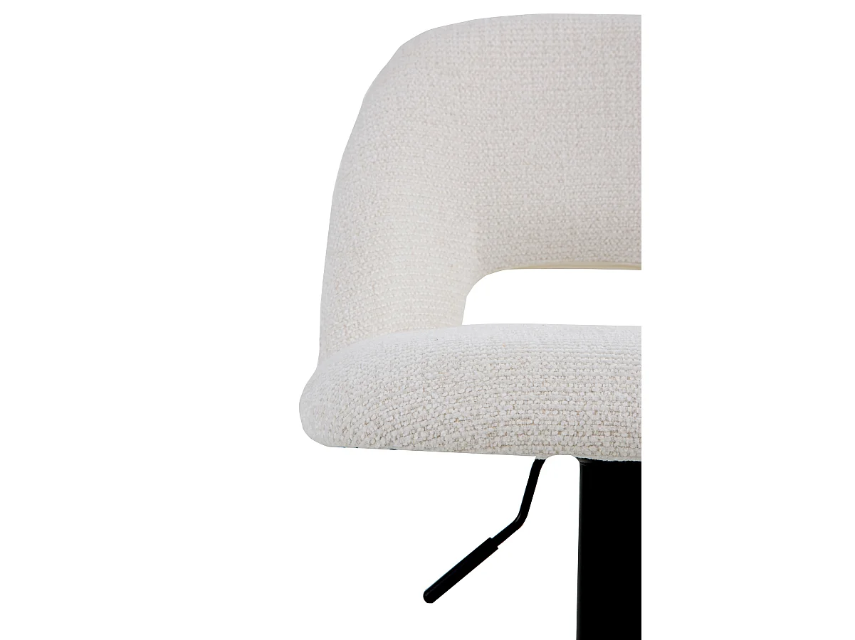 2er-Set Hocker mit cremefarbenem Chenille-Bezug