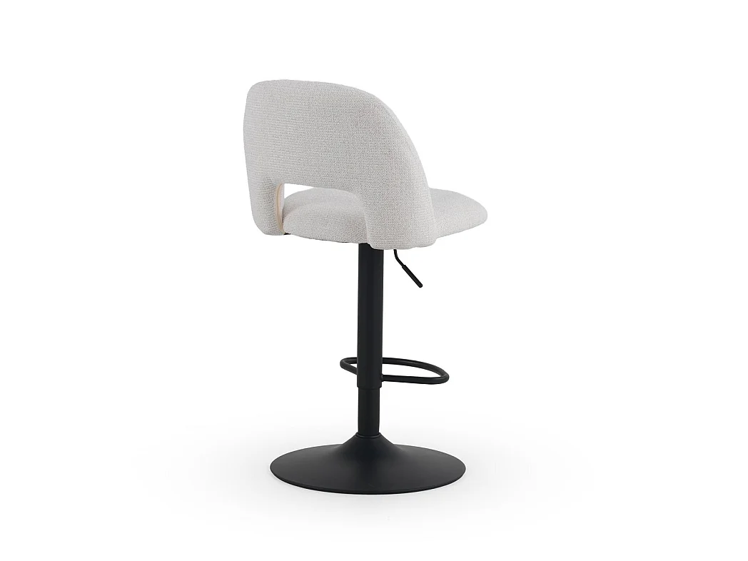 2er-Set Hocker mit cremefarbenem Chenille-Bezug