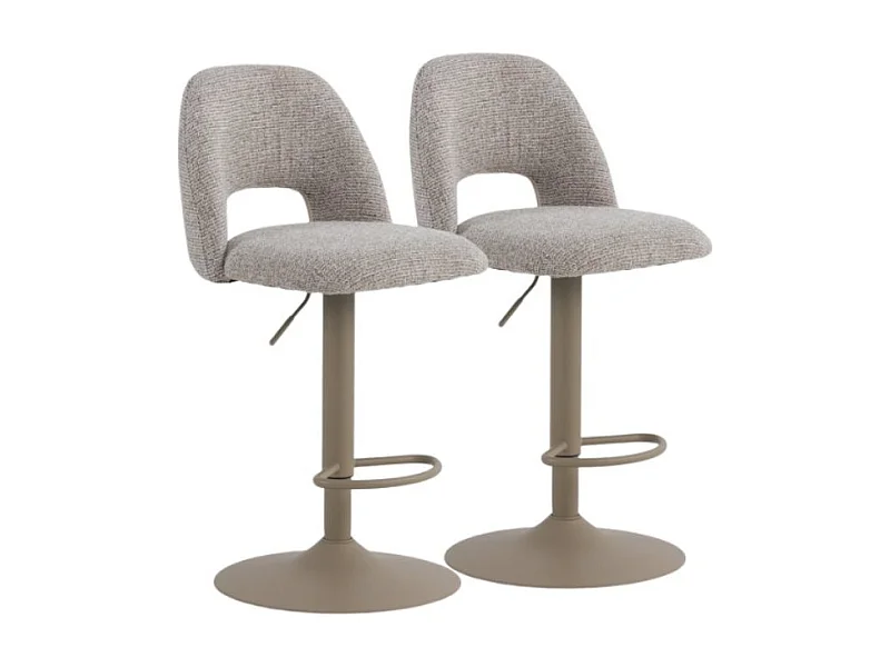 Pacote com 2  banquetas, estofadas em chenille marrom