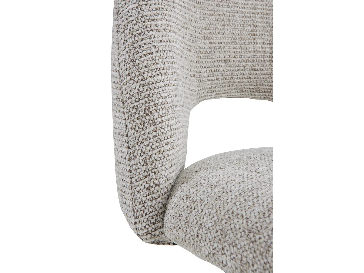 2er-Set Hocker, mit braunem Chenille bezogen