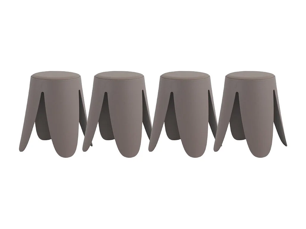 Pack 4 taburetes de polipropileno con asiento tapizado simil piel