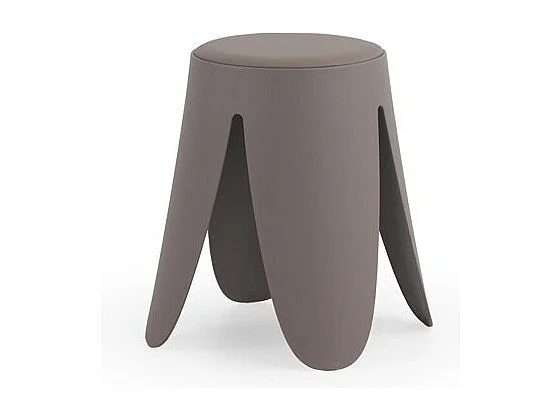 Pack 4 taburetes de polipropileno con asiento tapizado simil piel