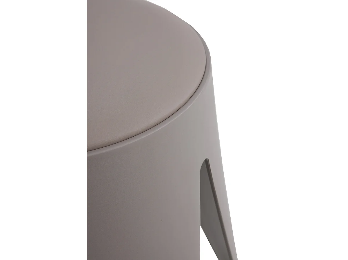 Pack 4 taburetes de polipropileno con asiento tapizado simil piel