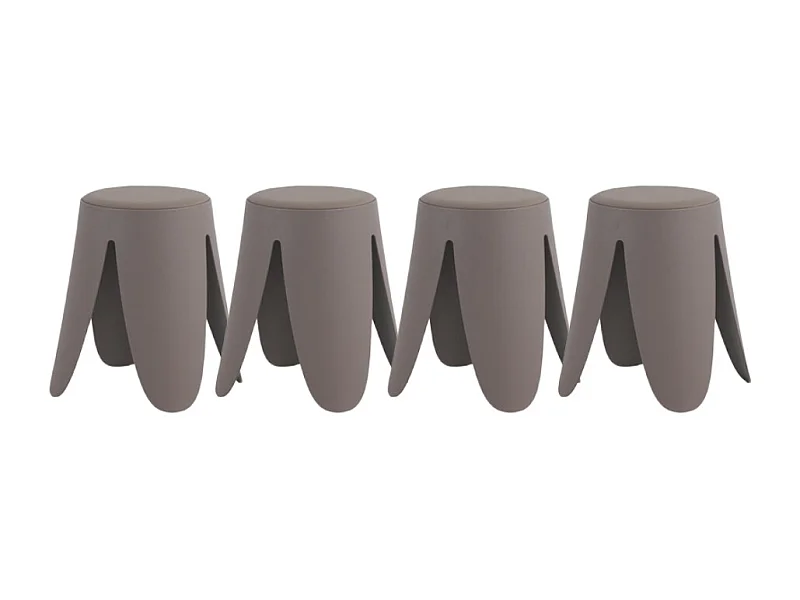 Lot de 4 tabourets bas en polypropylène