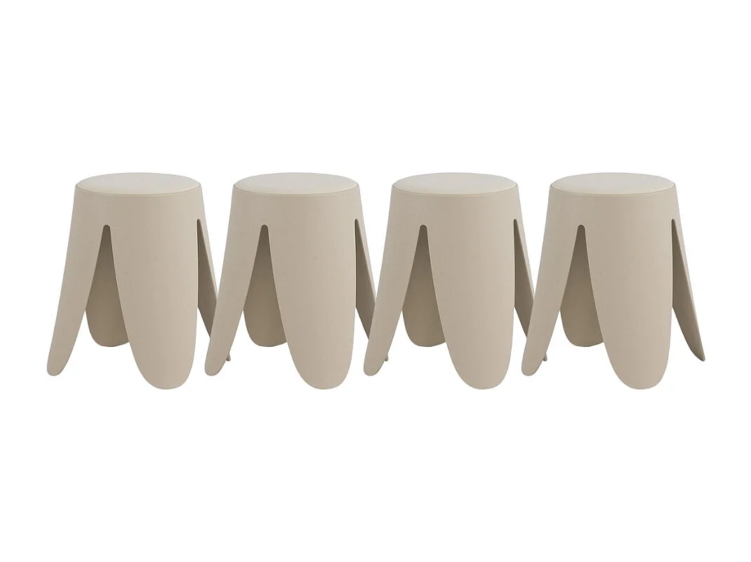 Pack 4 taburetes de polipropileno con asiento tapizado simil piel