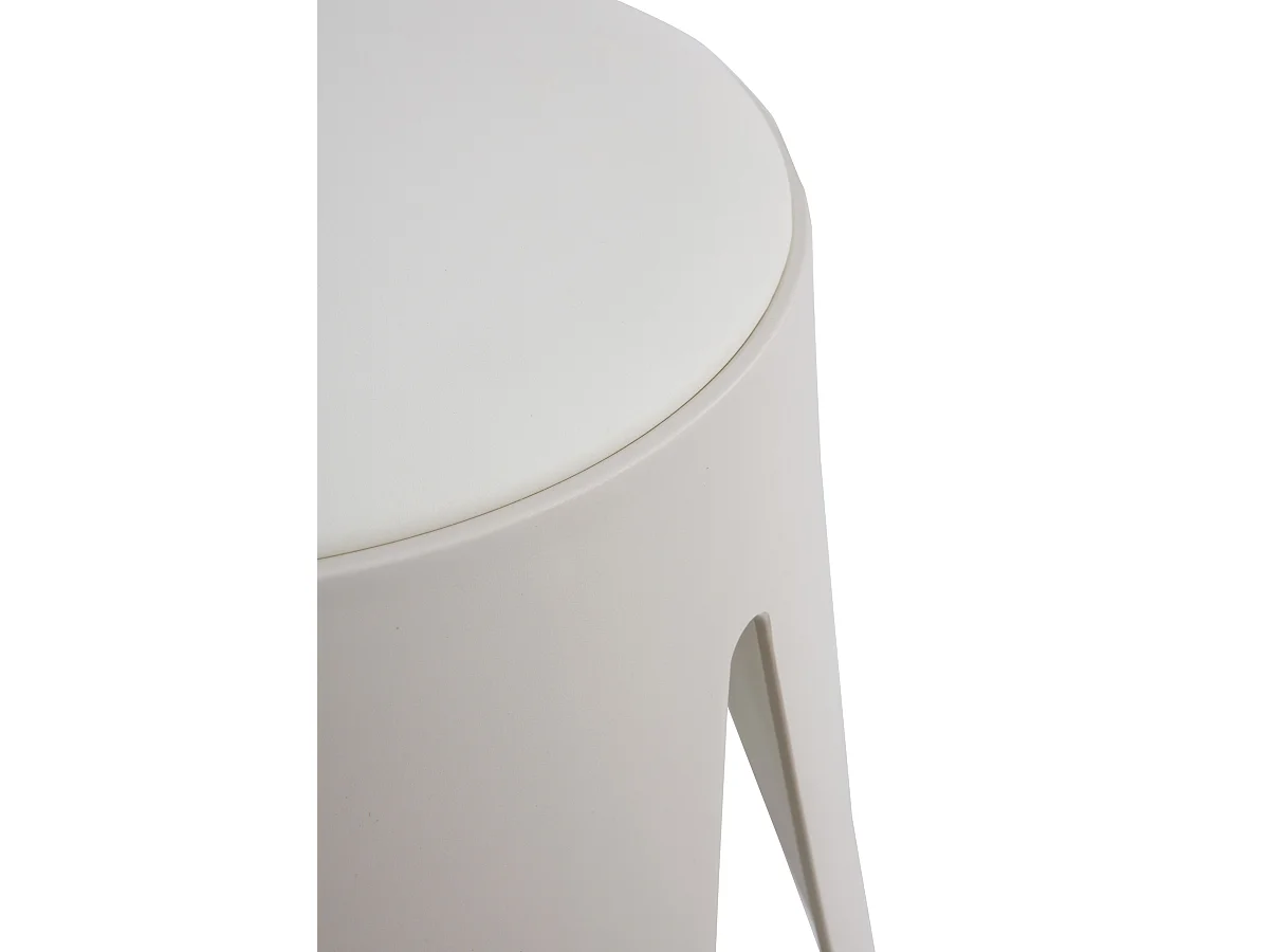 Pack 4 taburetes de polipropileno con asiento tapizado simil piel