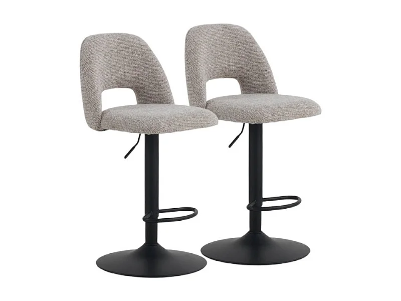 Pacote com 2  banquetas, estofadas em chenille marrom