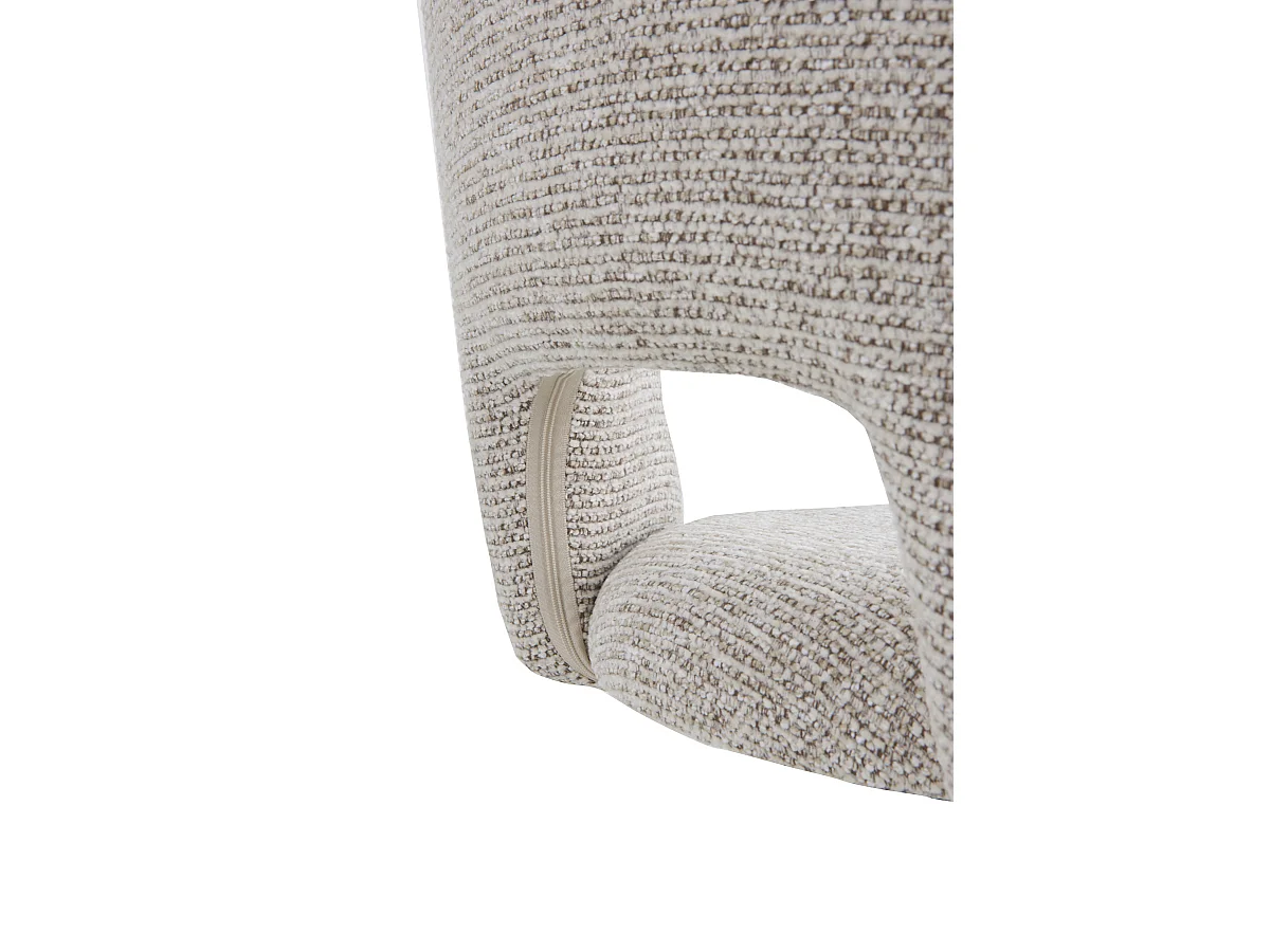 Lot de 2 tabourets, tapissés en chenille marron
