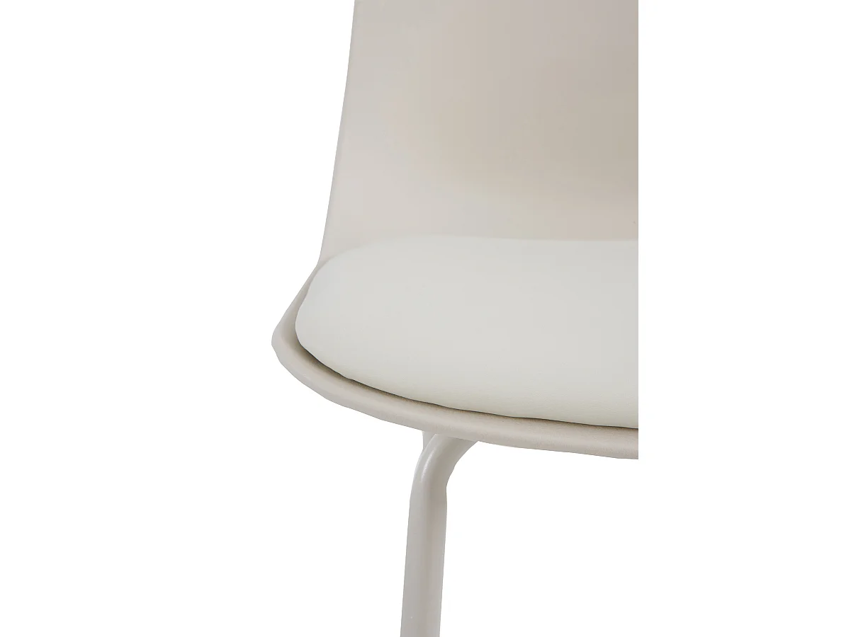 Pack 2 taburetes de polipropileno con cojín tapizado simil piel