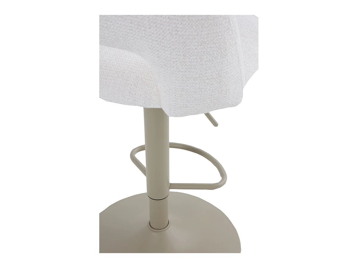 Pacote com 2  banquetas, estofadas em chenille creme